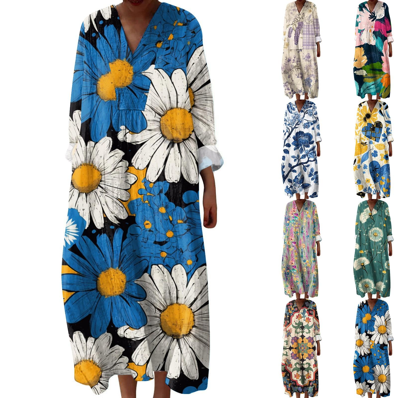 Women s Casual And Fashionable V-Veck Flower Print Long Sleeved Dress Long Sleeved Dress XXL Кіновар
Women s Casual And Fashionable V-Veck Flower Print Long Sleeved Dress Long Sleeved Dress XXL Кіновар