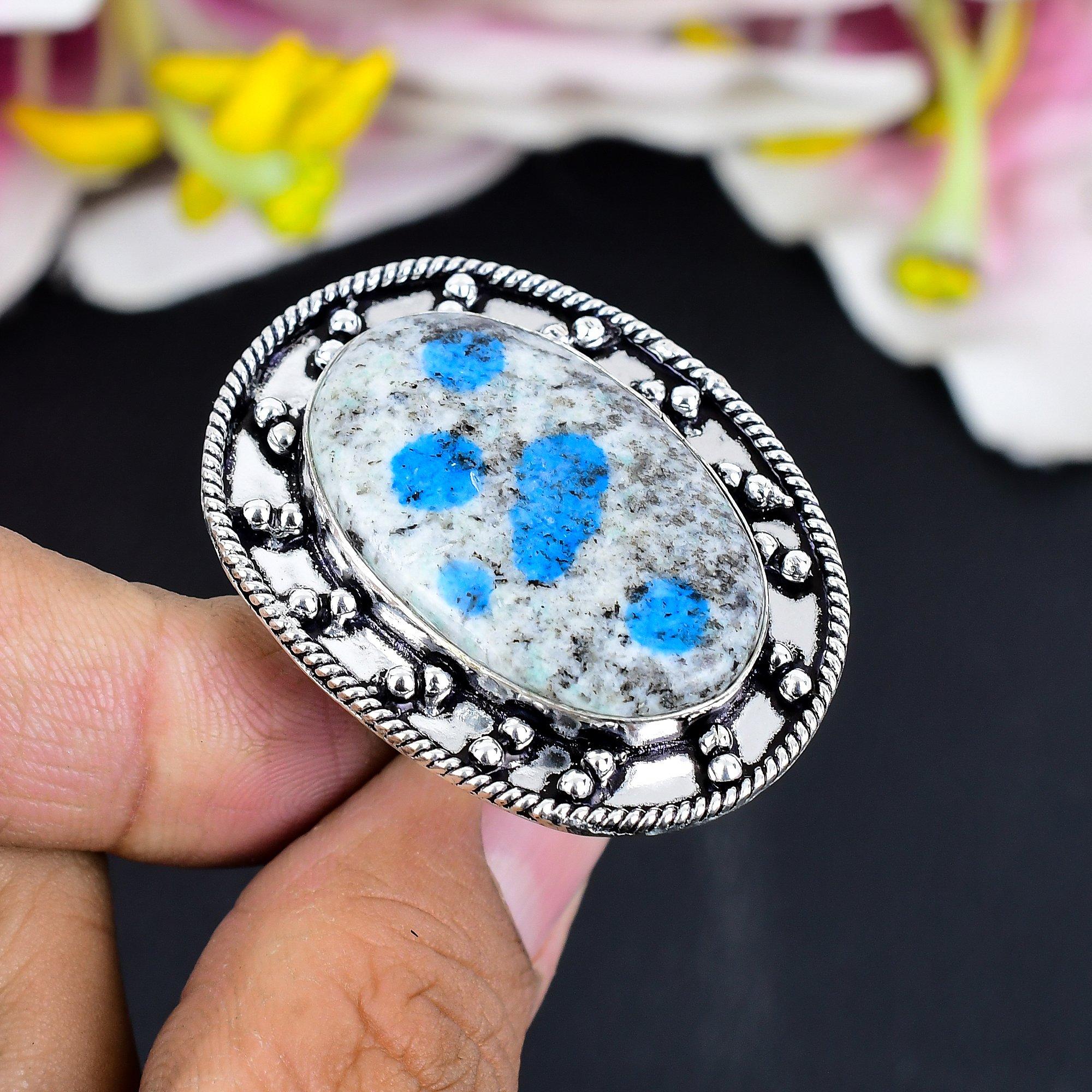 K2 Blue Azurite Gemstone Handmade 925 Sterling Silver Jewelry Ring Size 8.5 KG-1673
K2 Blue Azurite Gemstone Handmade 925 Sterling Silver Jewelry Ring Size 8.5 KG-1673