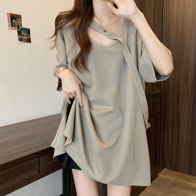 Women s Plus Size Versatile Solid Color Mid-Length Short-Sleeve T-Shirt M (80-100 jin) хаки
Women s Plus Size Versatile Solid Color Mid-Length Short-Sleeve T-Shirt M (80-100 jin) хаки