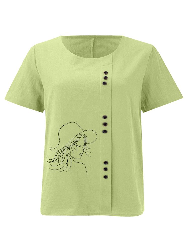 Women s Fashion Black Line Lady Print Shot Sleeve T-shirt Loose Cotton Shirt Casual Loose Summer Blouse Tops Plus Size 5XL зелений
Women s Fashion Black Line Lady Print Shot Sleeve T-shirt Loose Cotton Shirt Casual Loose Summer Blouse Tops Plus Size 5XL зелений