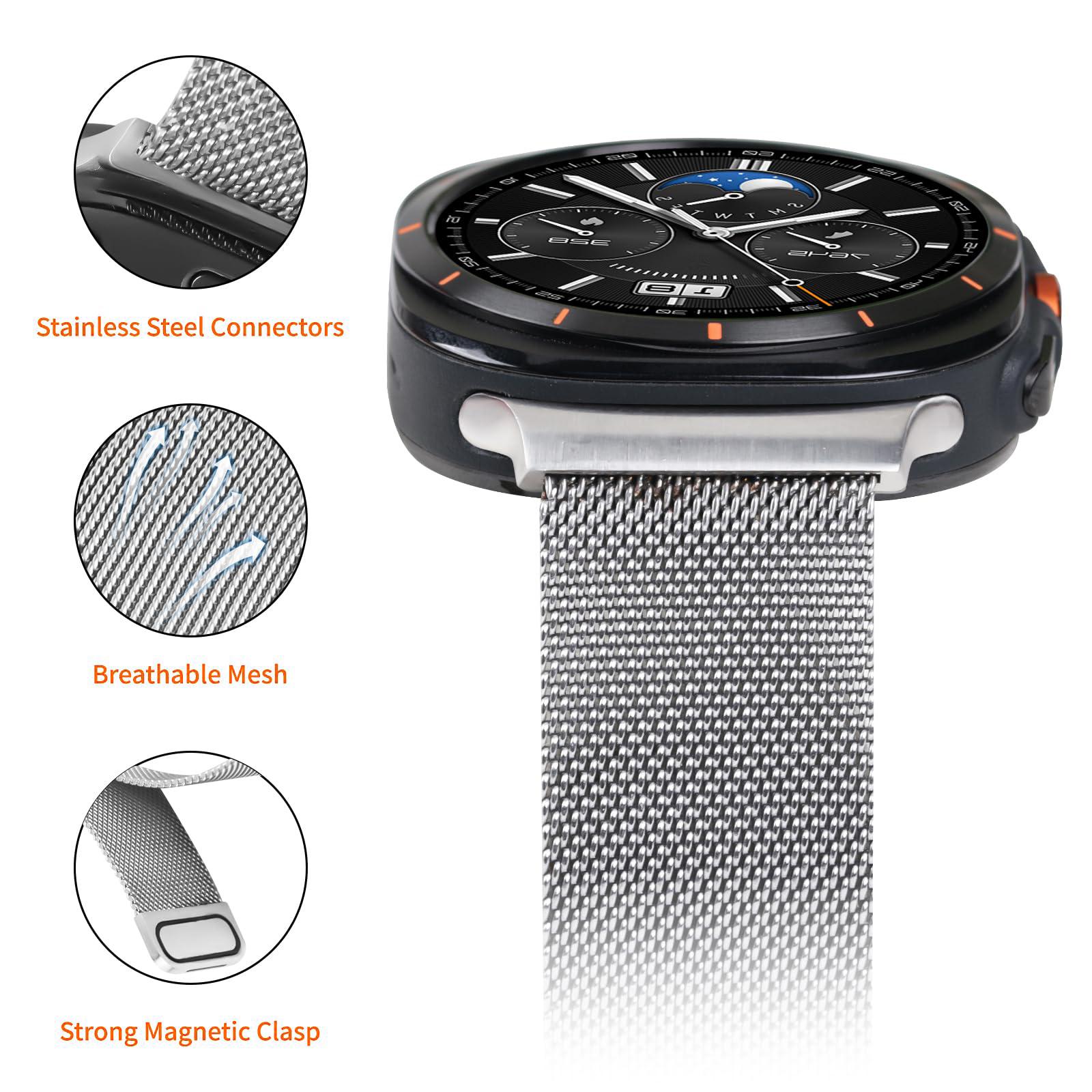 For Samsung Galaxy Watch Ultra 47mm Watch Band Stainless Steel Magnetic Milanese Loop Adjustable Strap As shown A
For Samsung Galaxy Watch Ultra 47mm Watch Band Stainless Steel Magnetic Milanese Loop Adjustable Strap As shown A
