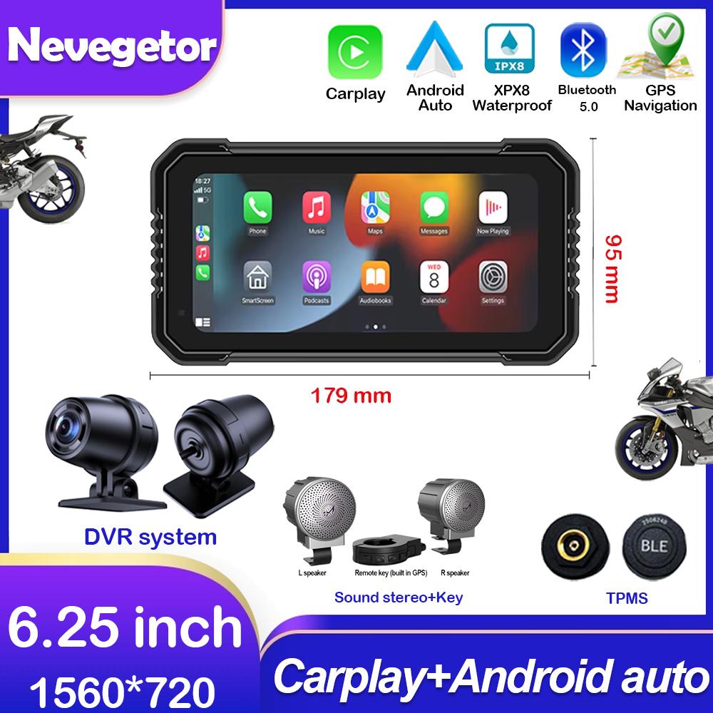 6.25 Inch Portable GPS Navigation Motorcycle Waterproof Display Moto Wireless Carplay Android Auto Dual DVR Monitor Dash Cam
6.25 Inch Portable GPS Navigation Motorcycle Waterproof Display Moto Wireless Carplay Android Auto Dual DVR Monitor Dash Cam