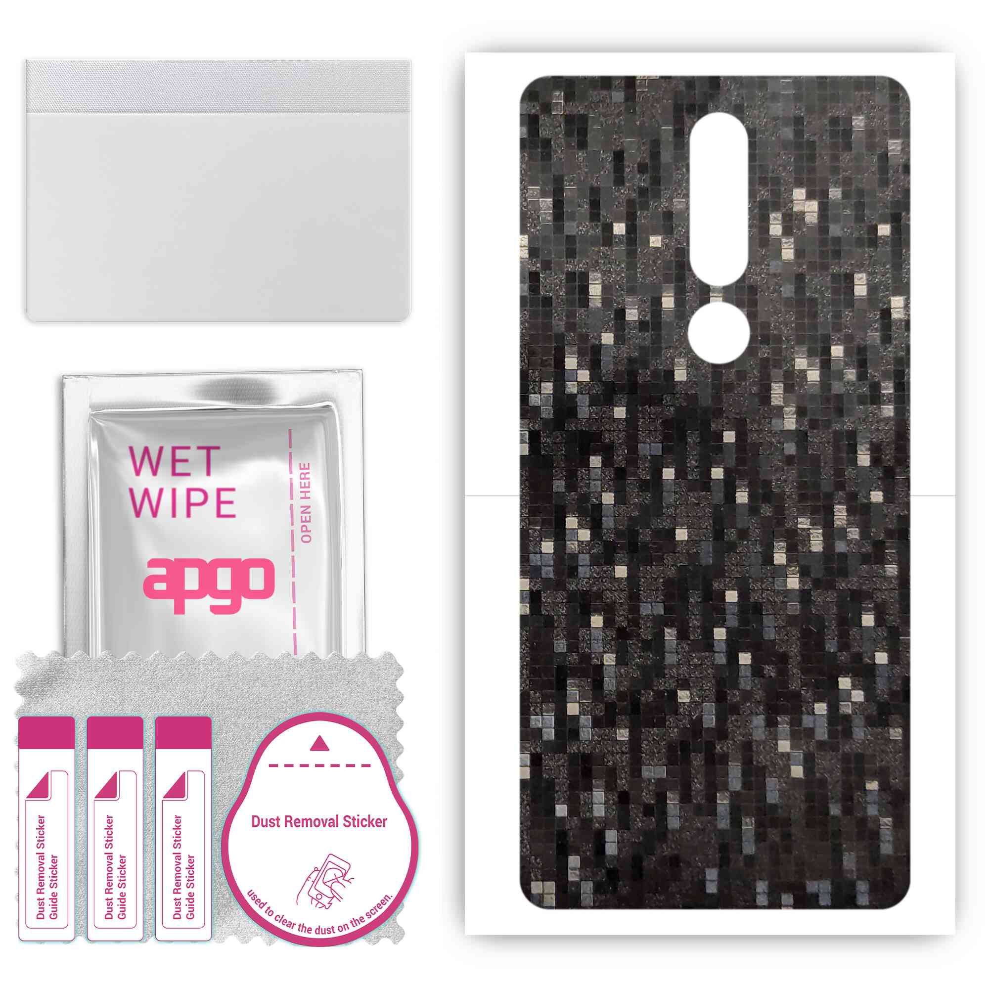 Apgo Protective Skin Sticker for the back compatible with Nokia 3.1 Plus, Wrap Film, Foil, Vinyl - Pattern Carbon Black Pixel
Apgo Protective Skin Sticker for the back compatible with Nokia 3.1 Plus, Wrap Film, Foil, Vinyl - Pattern Carbon Black Pixel
