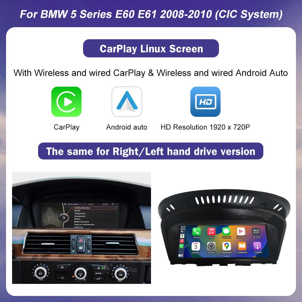 Wireless CarPlay Android Auto Car Multimedia Touch Screen For BMW 5 Series E60 E61 CCC/CIC 2005-2010 Monitor Radio Player
Wireless CarPlay Android Auto Car Multimedia Touch Screen For BMW 5 Series E60 E61 CCC/CIC 2005-2010 Monitor Radio Player