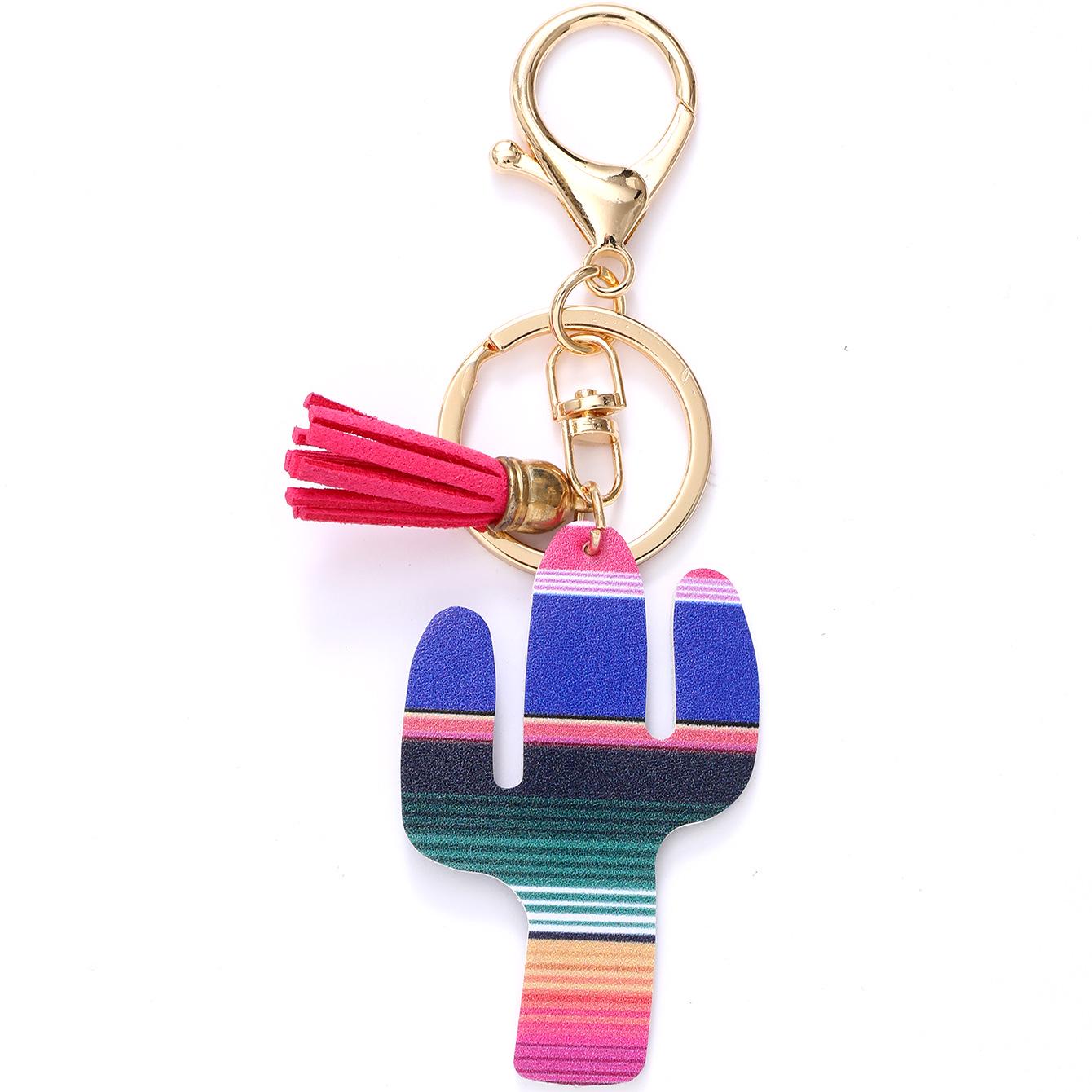 Rainbow Cactus Tassel Leather Keychain and Key Pouch Bag Charm
Rainbow Cactus Tassel Leather Keychain and Key Pouch Bag Charm