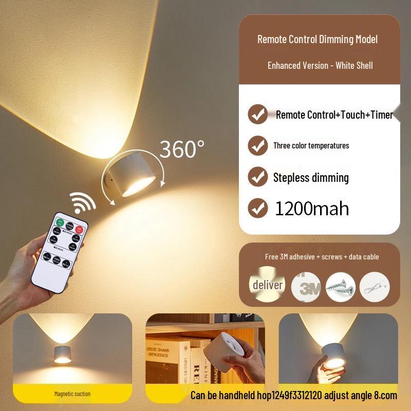 Wireless Magnetic Wall Light: Punch-Free Installation, Bedside Reading & Atmosphere Light, Rechargeable
Wireless Magnetic Wall Light: Punch-Free Installation, Bedside Reading & Atmosphere Light, Rechargeable