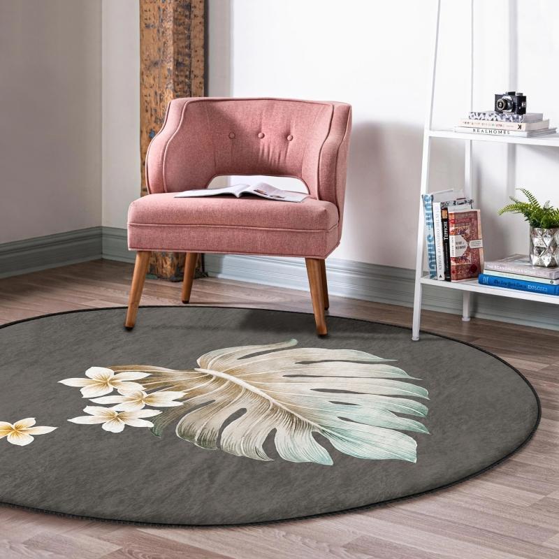 Deymend Exotic Leaf Design Цифровая печать Серый кухонный круглый ковер с моющимся нескользящим основанием
Deymend Exotic Leaf Design Цифровая печать Серый кухонный круглый ковер с моющимся нескользящим основанием