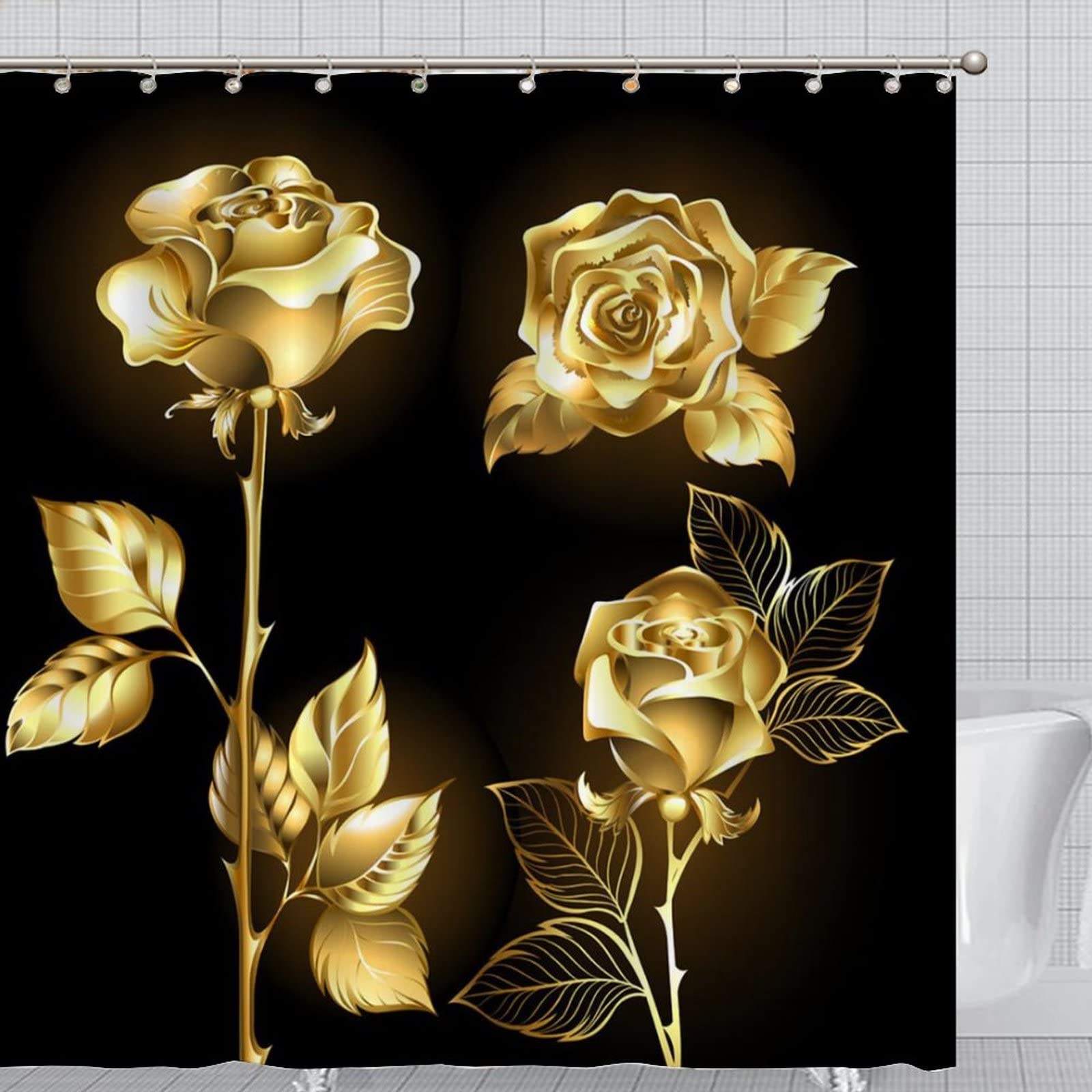 Purple Rose Shower Curtain Retro Floral Shower Curtains Waterproof Gold Classical Chic Elegant Flowers Vintage Bathroom Curtains W60H190(CM)-1 Pcs
Purple Rose Shower Curtain Retro Floral Shower Curtains Waterproof Gold Classical Chic Elegant Flowers Vintage Bathroom Curtains W60H190(CM)-1 Pcs