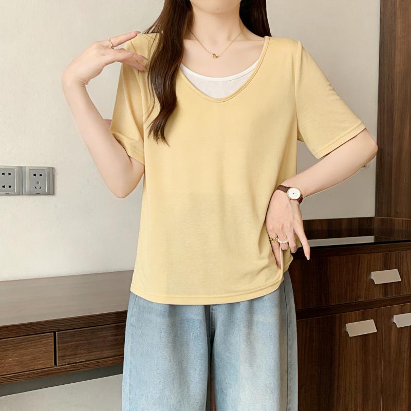 2026 Summer Plus Size Women s Color Block Patchwork Short Sleeve Slimming T-Shirt 3XL жёлтый
2026 Summer Plus Size Women s Color Block Patchwork Short Sleeve Slimming T-Shirt 3XL жёлтый
