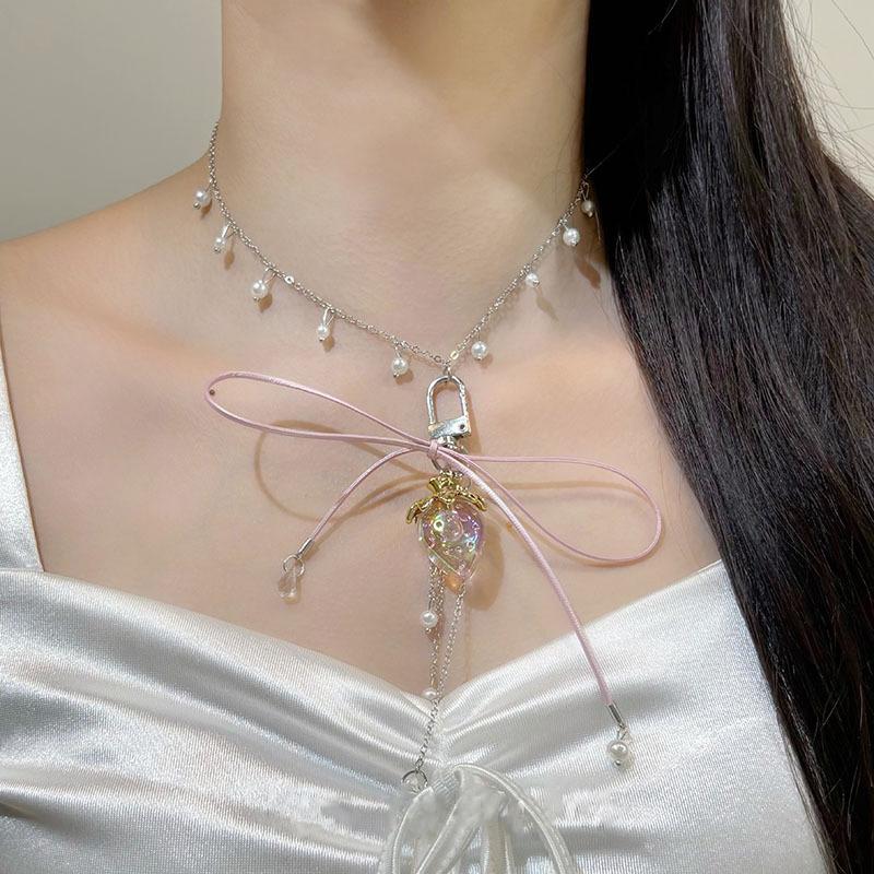 New Sweet Style Pearl Pendant Necklaces for Women Iridescent Strawberry Bow Long Necklaces Unique Cute Daily Wear Jewelry Gifts розовый
New Sweet Style Pearl Pendant Necklaces for Women Iridescent Strawberry Bow Long Necklaces Unique Cute Daily Wear Jewelry Gifts розовый
