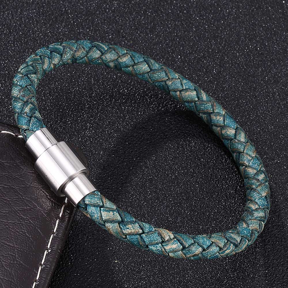 Vintage Men Women Green Leather Bracelet Charm Stainless Steel Buckle Bracelets & Bangles Jewelry Gift 165mm зелений
Vintage Men Women Green Leather Bracelet Charm Stainless Steel Buckle Bracelets & Bangles Jewelry Gift 165mm зелений