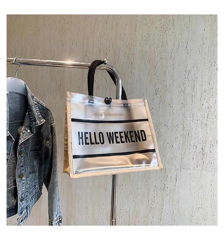 2024 Нова Guochao Дозвілля Особистість ПВХ Друкований Алфавіт Льон Сплайсинг Відчуття Міський Великої Місткості Портативна Сумка-Тоут
2024 Нова Guochao Дозвілля Особистість ПВХ Друкований Алфавіт Льон Сплайсинг Відчуття Міський Великої Місткості Портативна Сумка-Тоут