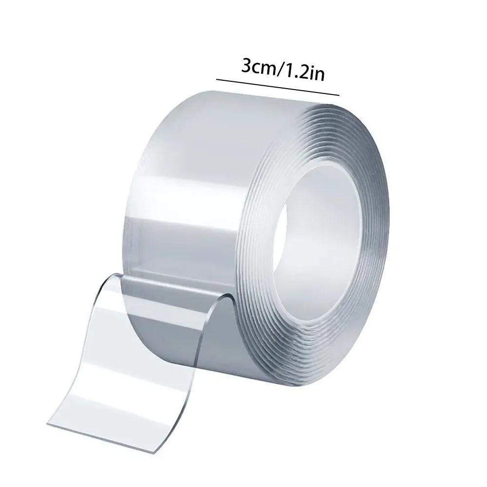 Прозрачная нано двухсторонняя лента с мощной адгезией для крепления к стене и для автомобиля без следов 3CMx3M прозрачный
