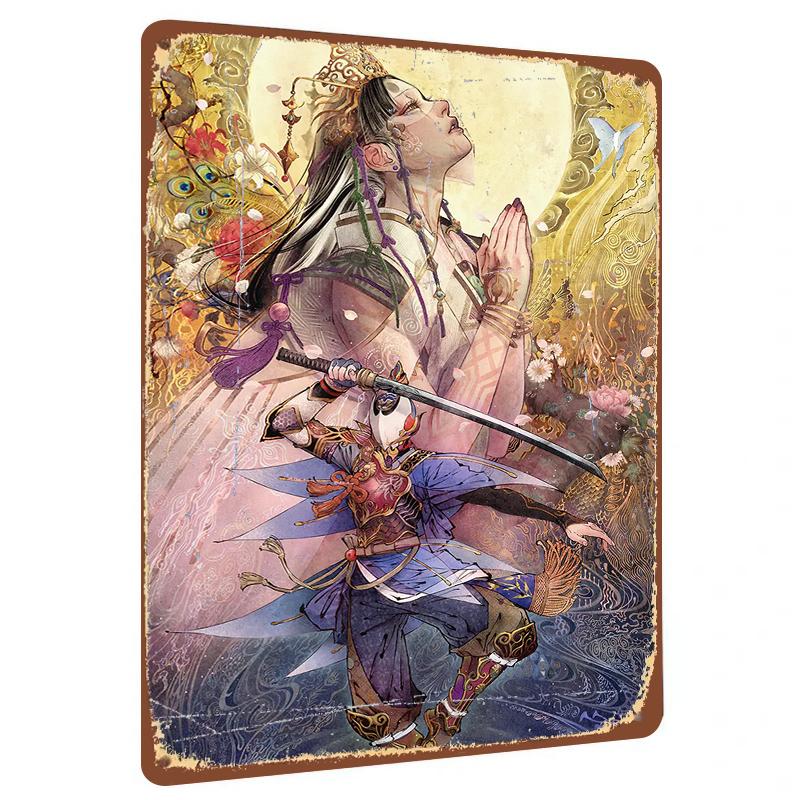 Oriental Mythology Samurai and Moon Goddess Vintage Metal Wall Art Chinese Style Home Decor for Living Room 20x30cm(7.8x11.8inch)
Oriental Mythology Samurai and Moon Goddess Vintage Metal Wall Art Chinese Style Home Decor for Living Room 20x30cm(7.8x11.8inch)