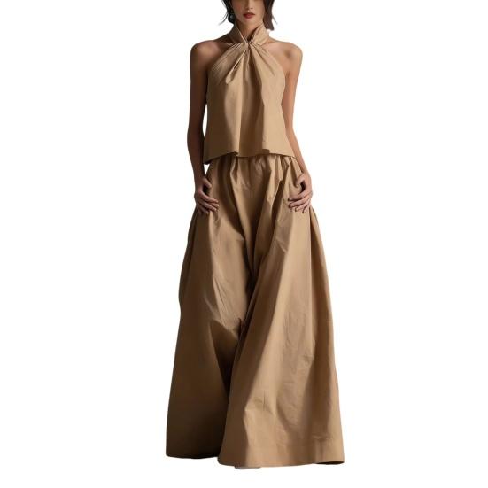 Women s Summer 2 Piece Outfits Backless Halter Sleeveless Top And Wide Leg Pants Sets Casual Vacation Matching Lounge S хакі
Women s Summer 2 Piece Outfits Backless Halter Sleeveless Top And Wide Leg Pants Sets Casual Vacation Matching Lounge S хакі