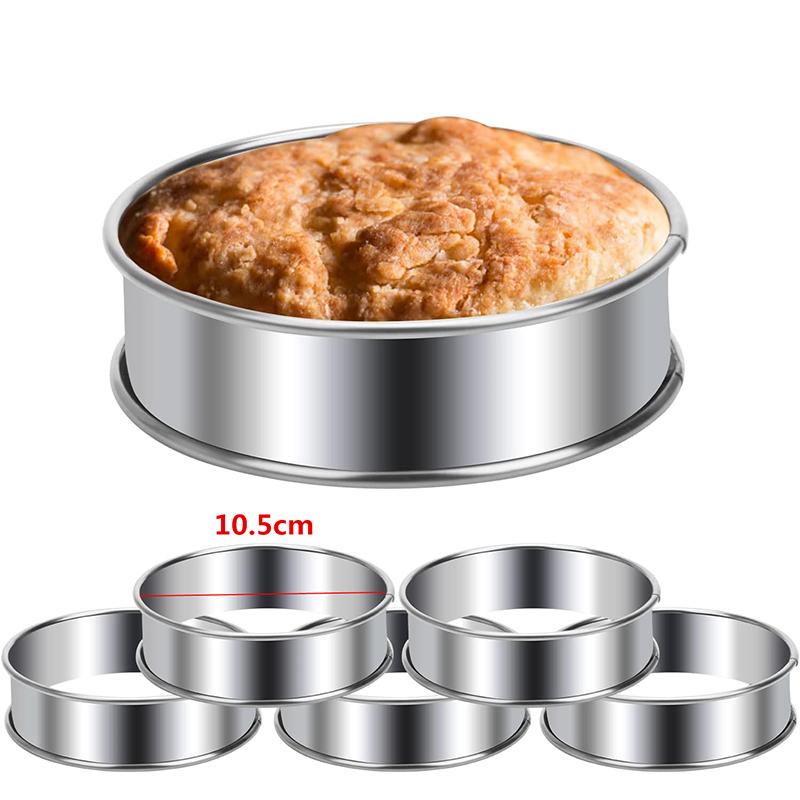 LMETJMA 6 шт. 10,5 см английские кольца для маффинов кольца для пышек двойное раскатанное кольцо для тарта из нержавеющей стали форма для тарта JT169
