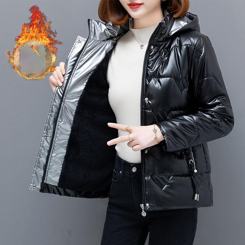 Худи Женская Куртка Стеганая Утепленная Пухом Утки Женское Пальто Темно-Зеленое Толстое Утепленное На Молнии Зимняя Одежда XXXXL чёрный