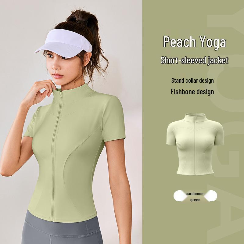Spring-Summer Women s High-Stretch Short Sleeve Yoga Jacket, Stand Collar, Bare-Feel Fitness Wear. Medium
Spring-Summer Women s High-Stretch Short Sleeve Yoga Jacket, Stand Collar, Bare-Feel Fitness Wear. Medium