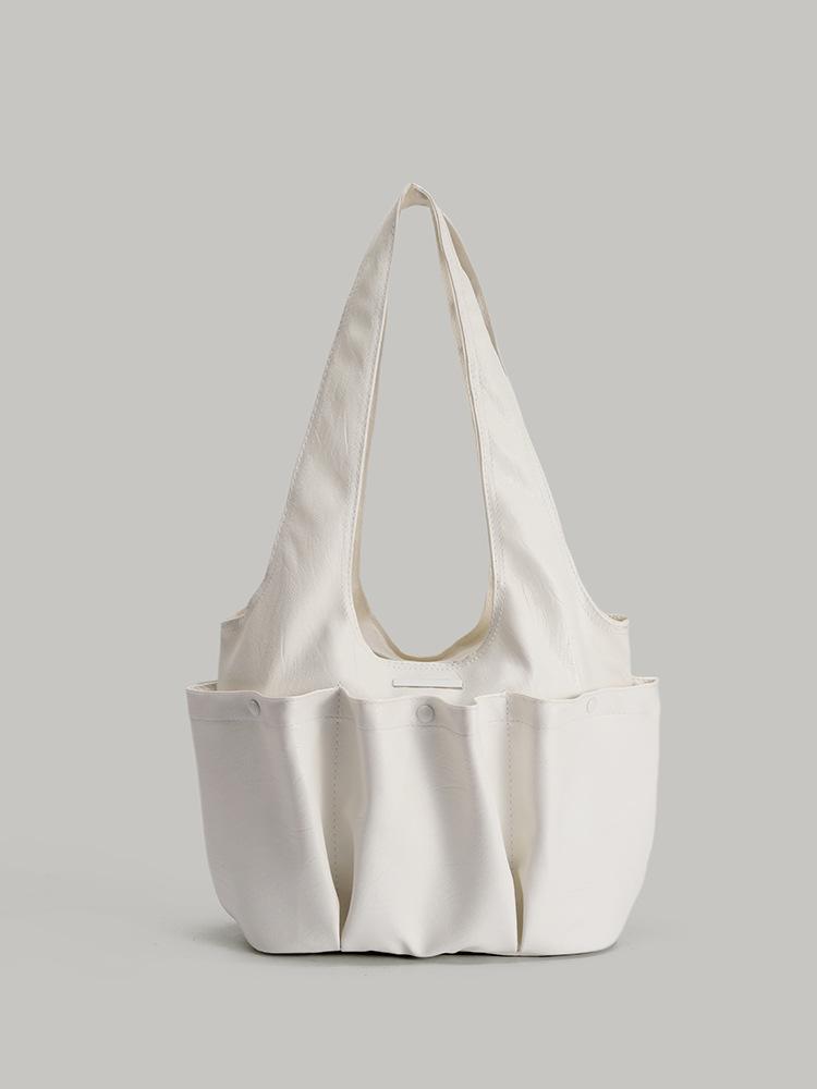 Korean niche design pleated double pocket tote bag 2025 new simple retro large-capacity bucket bag
Korean niche design pleated double pocket tote bag 2025 new simple retro large-capacity bucket bag