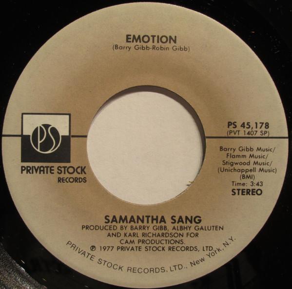 7inch Record SAMANTHA SANG - Emotion PS45178 Private Stock 1977 US Soul/Funk Used
7inch Record SAMANTHA SANG - Emotion PS45178 Private Stock 1977 US Soul/Funk Used