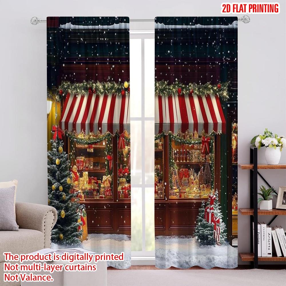 Flat Printing Merry Christmas Scene Curtains Fabric Without Electricity Family Party Decoration Use Set Of 2 Made Polyester W100*H70(CM)-Grommet top&1PCS
Flat Printing Merry Christmas Scene Curtains Fabric Without Electricity Family Party Decoration Use Set Of 2 Made Polyester W100*H70(CM)-Grommet top&1PCS