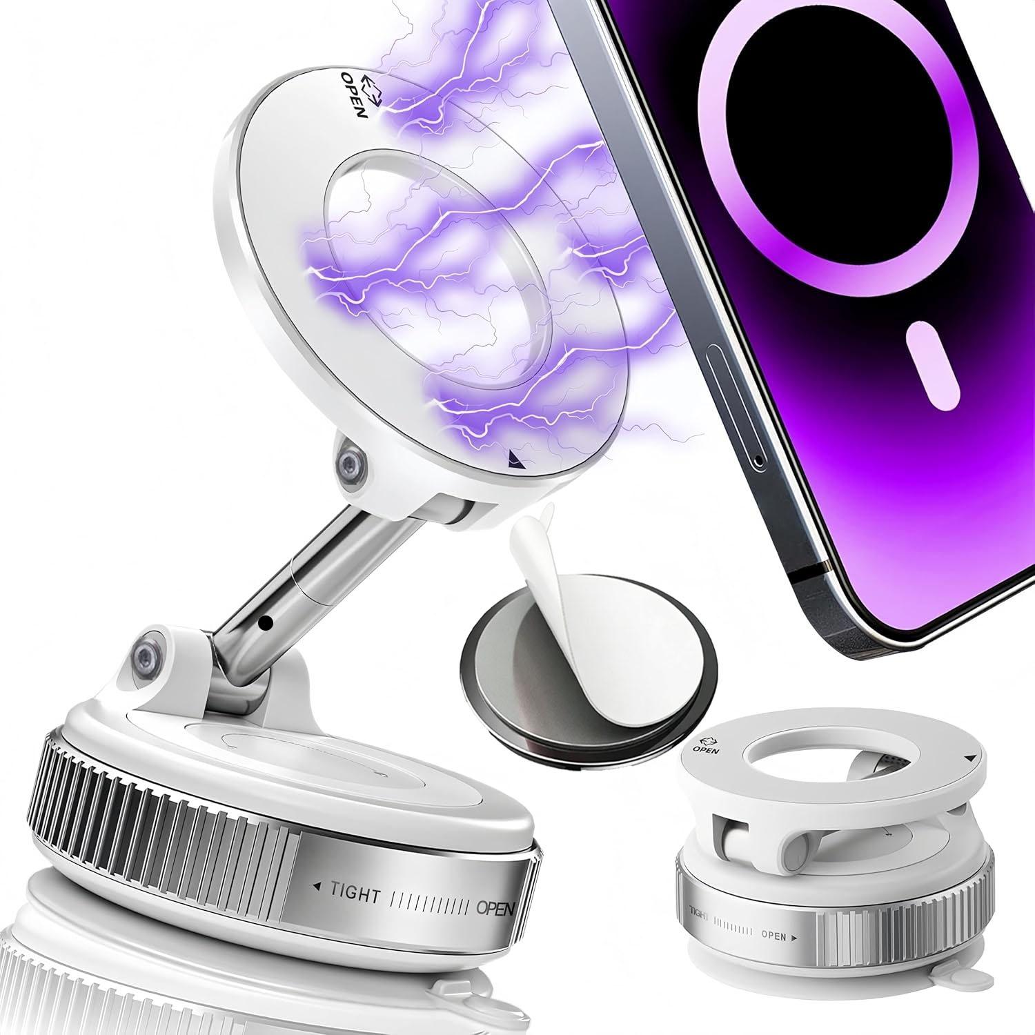 Foldable Magnetic Car Phone Holder – N52 Magnet, 360° Rotatable, Suction Cup for Dashboard, ABS, with Wrench & Pad, Gift білий
Foldable Magnetic Car Phone Holder – N52 Magnet, 360° Rotatable, Suction Cup for Dashboard, ABS, with Wrench & Pad, Gift білий