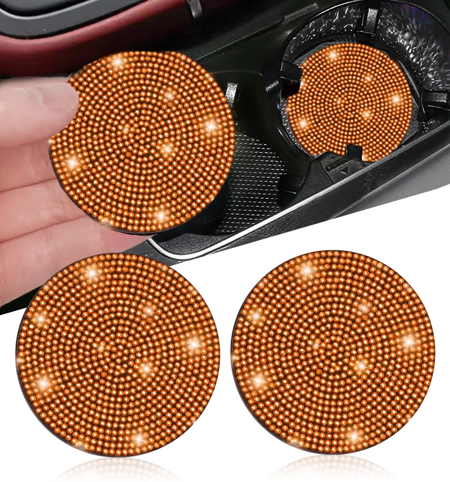 NBTEPEM Bling Car Cup Holder Coasters 2.75 inch Anti-slip Shockproof Universal Fashion Car Coaster 2 pcs оранжевый
NBTEPEM Bling Car Cup Holder Coasters 2.75 inch Anti-slip Shockproof Universal Fashion Car Coaster 2 pcs оранжевый