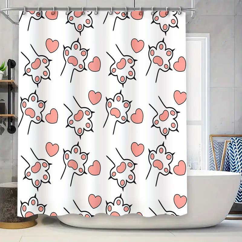 Cute Cat Paw Print Shower Curtain Pink White Love Heart Decorative Home Bath Rug Liner Waterproof Fabric for Bathroom Accessorie 90x180cm
Cute Cat Paw Print Shower Curtain Pink White Love Heart Decorative Home Bath Rug Liner Waterproof Fabric for Bathroom Accessorie 90x180cm
