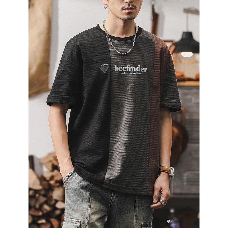 Футболка с короткими рукавами из вафельного принта, мужская футболка в стиле пэчворк, контрастного цвета, летняя свободная футболка больших размеров 5XL
Футболка с короткими рукавами из вафельного принта, мужская футболка в стиле пэчворк, контрастного цвета, летняя свободная футболка больших размеров 5XL