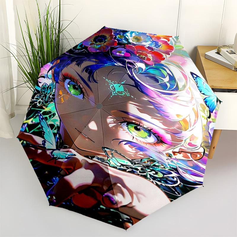 1pc Outdoor Umbrella with Fantasy Girl and Flowers Design - Automatic Opening/Closing, Portable 3-Fold Design, 8-Rib Iron Frame, Perfect Gift for
1pc Outdoor Umbrella with Fantasy Girl and Flowers Design - Automatic Opening/Closing, Portable 3-Fold Design, 8-Rib Iron Frame, Perfect Gift for