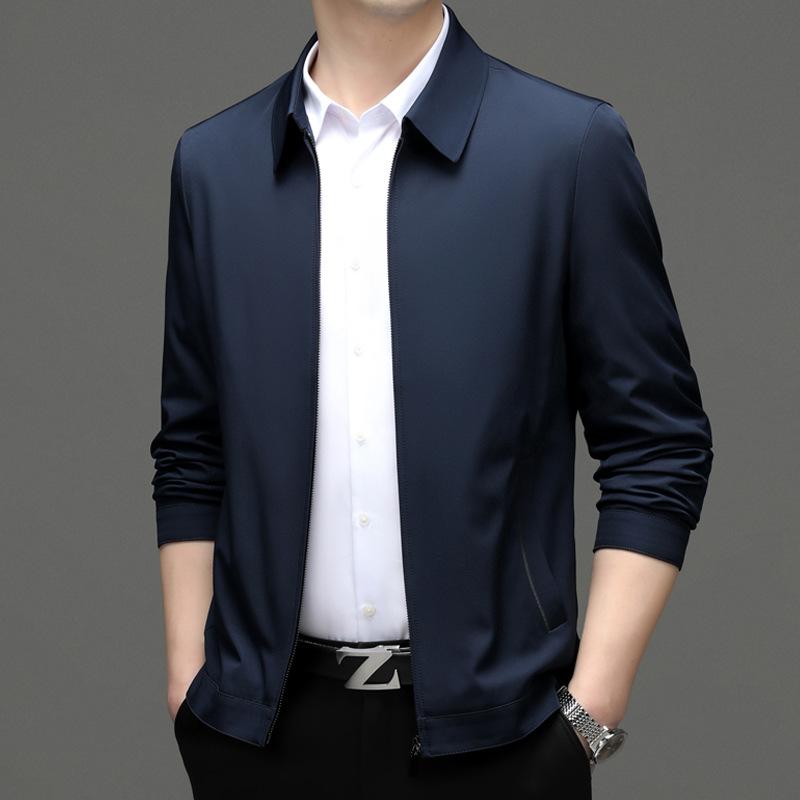 Mulberry Silk Lapel Jacket for Middle-aged Men, Thin Business Jackets for Dads, Middle-aged and Elderly Casual Leader Cadre Tops 195
Mulberry Silk Lapel Jacket for Middle-aged Men, Thin Business Jackets for Dads, Middle-aged and Elderly Casual Leader Cadre Tops 195