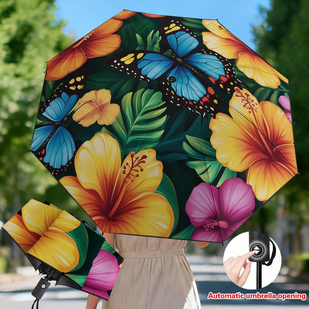 1pc Tropical Blooms & Butterflies Automatic Open/Close Umbrella - Lightweight Compact Folding Umbrella with 8-Rib Sturdy Frame (as the picture,Iron&8K)
1pc Tropical Blooms & Butterflies Automatic Open/Close Umbrella - Lightweight Compact Folding Umbrella with 8-Rib Sturdy Frame (as the picture,Iron&8K)