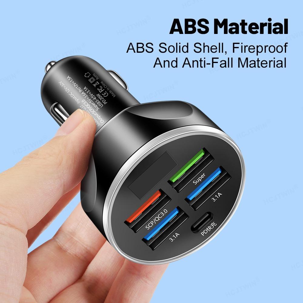 Display Super Fast Power Adapter Quick Car Charger USB Adapter Charging Adapter 5 Ports Charger
Display Super Fast Power Adapter Quick Car Charger USB Adapter Charging Adapter 5 Ports Charger