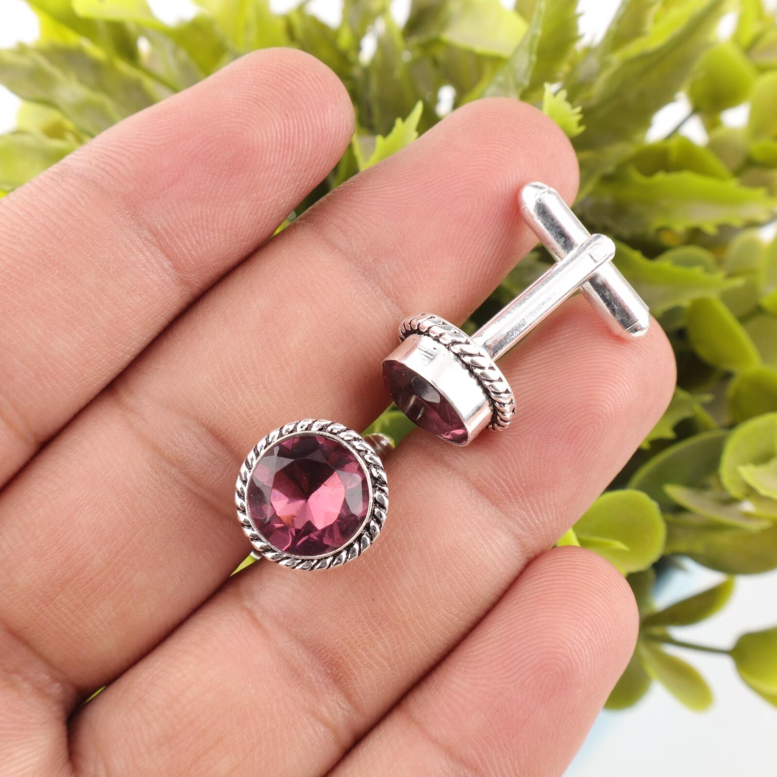Rhodolite Gemstone 925 Sterling Silver Handmade Jewelry Men Suit Cufflinks 0.51 CL-3-14
Rhodolite Gemstone 925 Sterling Silver Handmade Jewelry Men Suit Cufflinks 0.51 CL-3-14
