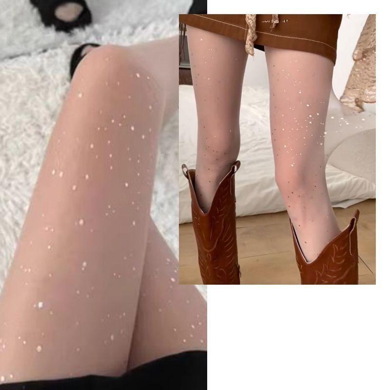 Summer Thin White Sheer Pantyhose with Bling - Bling Sequins, Sparkles, Sexy Star - shaped Rhinestones for Girls and Baddies One Size
Summer Thin White Sheer Pantyhose with Bling - Bling Sequins, Sparkles, Sexy Star - shaped Rhinestones for Girls and Baddies One Size