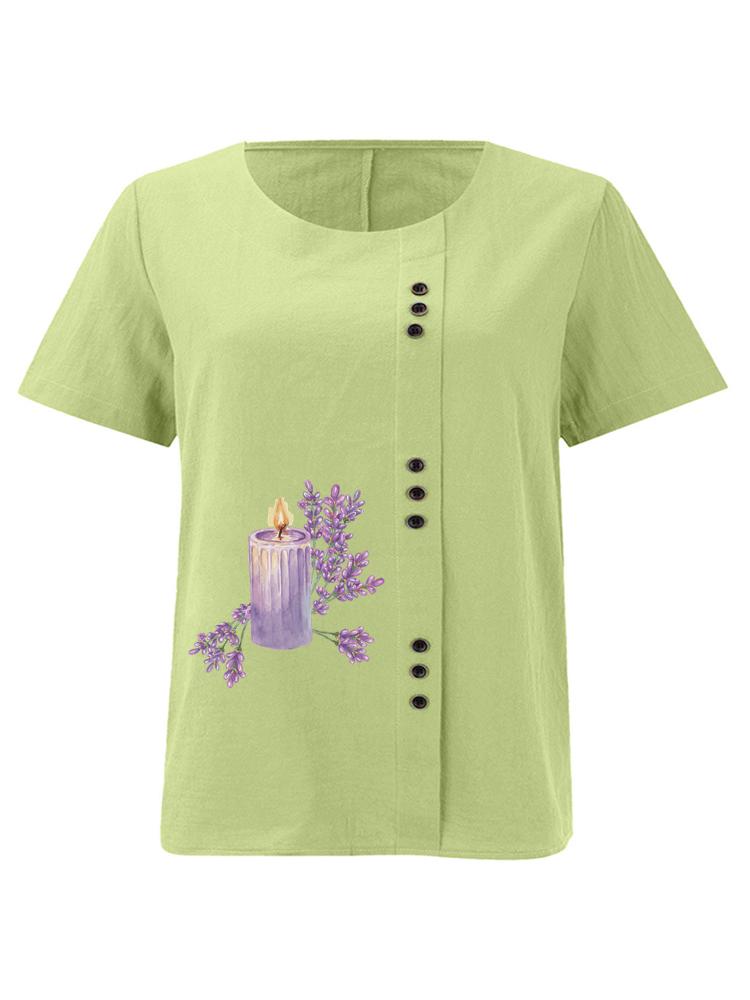 Women s Fashion Purple Flower Candle Print Shot Sleeve T-shirt Loose Cotton Shirt Casual Loose Summer Plus Size Blouse Tops 5XL зелений
Women s Fashion Purple Flower Candle Print Shot Sleeve T-shirt Loose Cotton Shirt Casual Loose Summer Plus Size Blouse Tops 5XL зелений