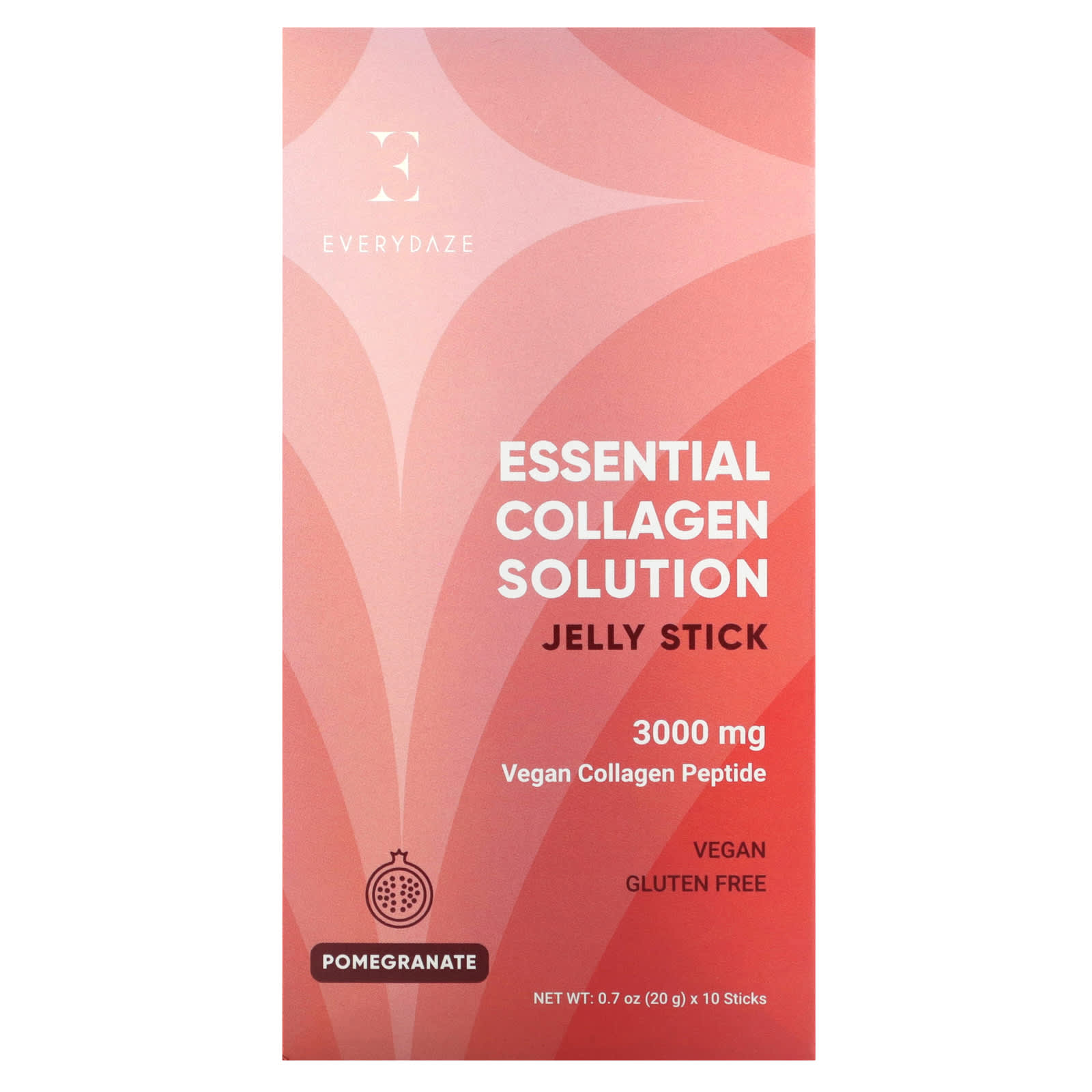 Essential Collagen Solution Jelly Sticks, Pomegranate, 3,000Mg, 10 Pieces, 20G (0.7Oz) Each
Essential Collagen Solution Jelly Sticks, Pomegranate, 3,000Mg, 10 Pieces, 20G (0.7Oz) Each
