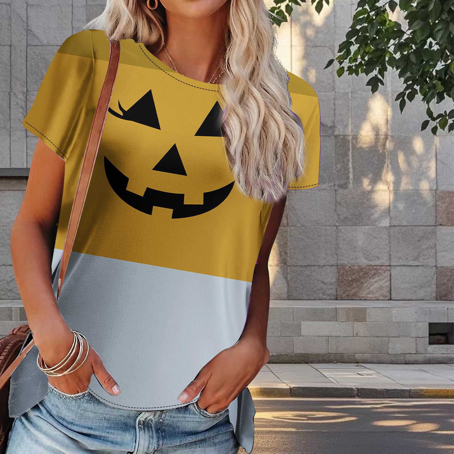 Женская летняя футболка с принтом на Хэллоуин в стиле ретро, футболки с коротким рукавом, повседневные топы с принтом 8XL жёлтый
Женская летняя футболка с принтом на Хэллоуин в стиле ретро, футболки с коротким рукавом, повседневные топы с принтом 8XL жёлтый