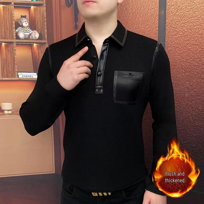 2025 Men s Autumn/Winter Fleece Hoodie with Lapel T-Shirt and Patchwork Design. 3XL (165~180 jin) чорний
2025 Men s Autumn/Winter Fleece Hoodie with Lapel T-Shirt and Patchwork Design. 3XL (165~180 jin) чорний