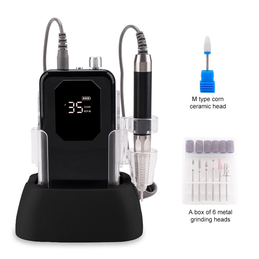 BEPAN Brushless 85w 35000RPM Full Black Set Handle Rechargeable Nail Drill Portable Desktop Base Cordless Wave Pro Nail Drill US
BEPAN Brushless 85w 35000RPM Full Black Set Handle Rechargeable Nail Drill Portable Desktop Base Cordless Wave Pro Nail Drill US