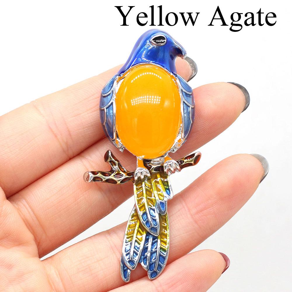 1 шт., Винтажная брошь-булавка в китайском стиле ручной работы из натуральных камней и кристаллов, перегородчатая эмаль, попугай, подвеска-шарм (2 в 1) | Идеально для вечеринок/повседневной носки/поделок 1Pc/25×67mm