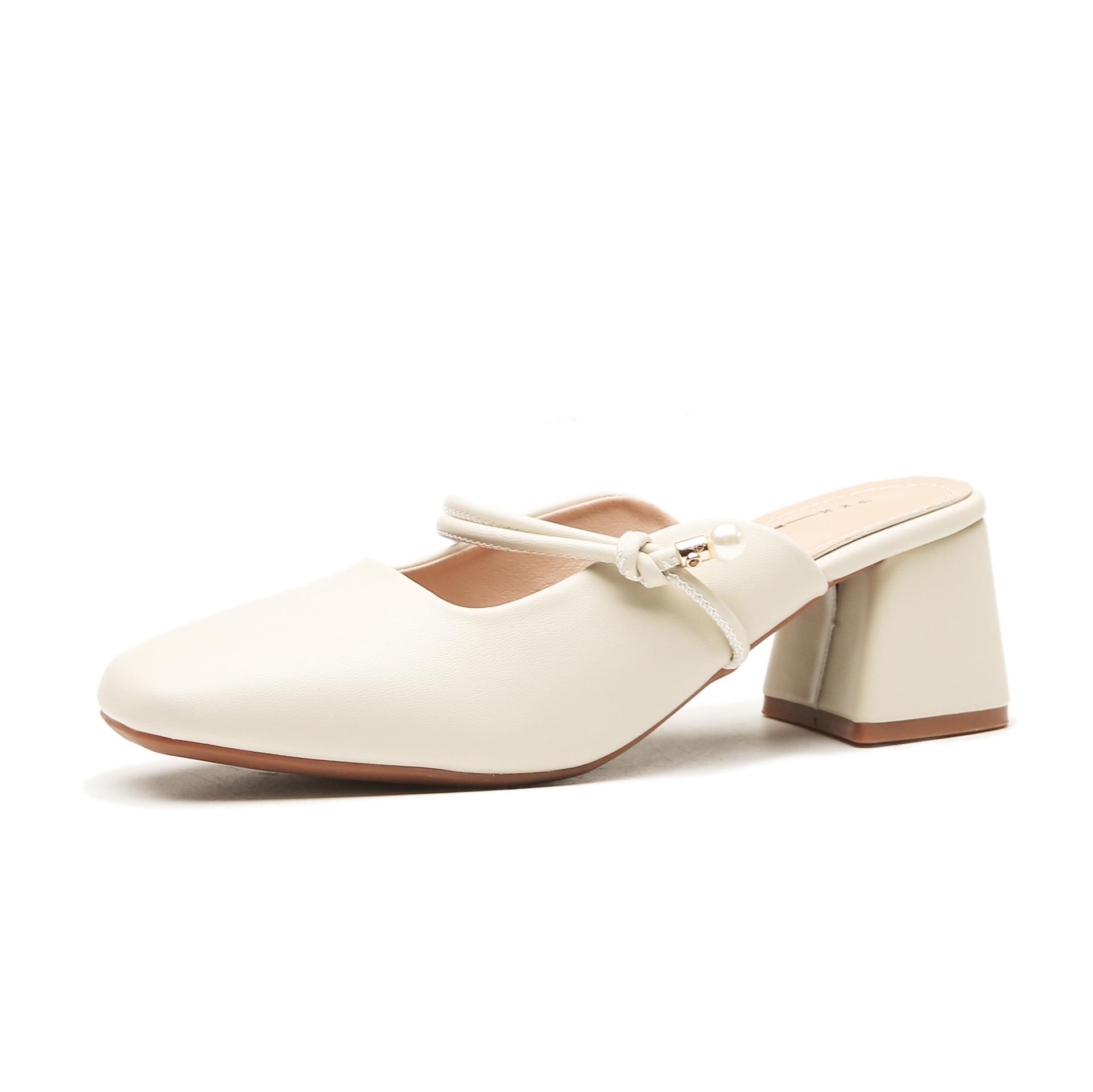 Slippers for Women In Summer French Thick Heels Baotou Leather Semi-drag Fashion Retro Skirt Apricot High Heels Sandals 35
Slippers for Women In Summer French Thick Heels Baotou Leather Semi-drag Fashion Retro Skirt Apricot High Heels Sandals 35