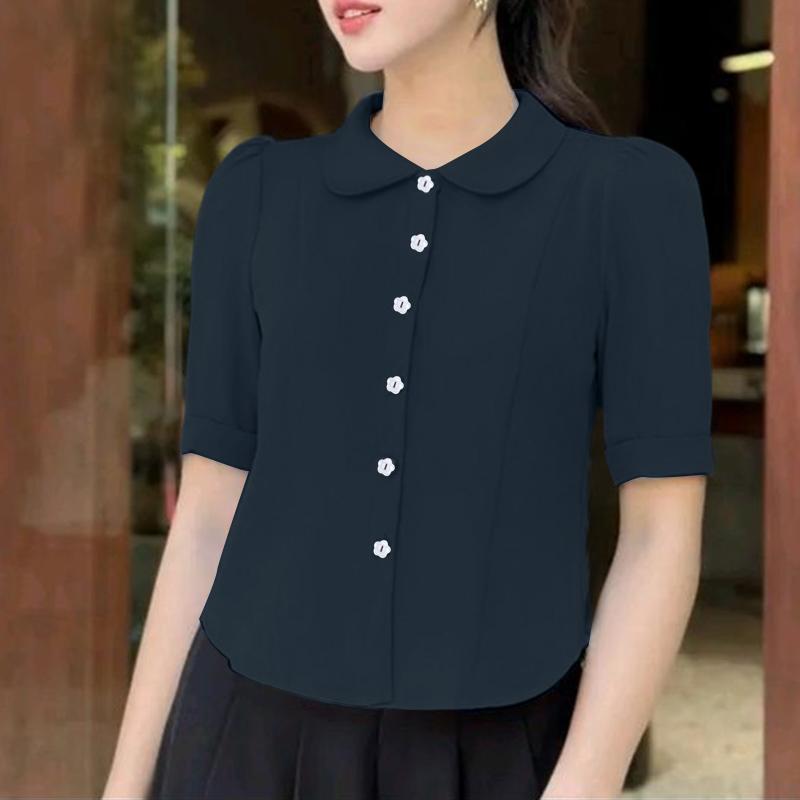 ZANZEA Женская летняя блузка с отложным воротником, однотонная, повседневная, с коротким рукавом 4XL темно-синий
ZANZEA Женская летняя блузка с отложным воротником, однотонная, повседневная, с коротким рукавом 4XL темно-синий