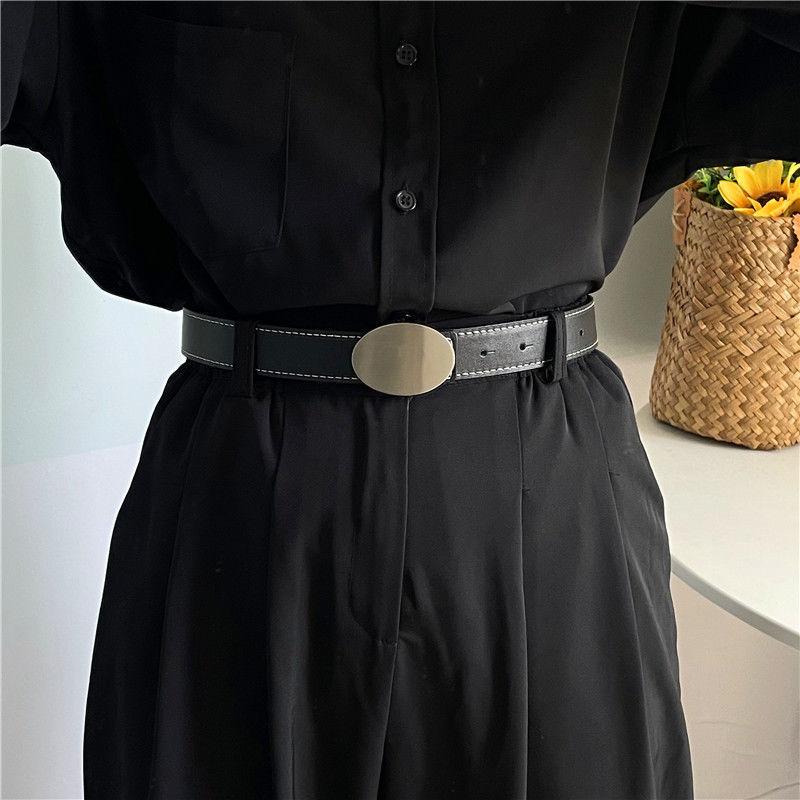 Versatile Black Pu Belt With Hidden Buckle Ideal For Fashionable Students And Adults Oval Buckle White Stripe
Versatile Black Pu Belt With Hidden Buckle Ideal For Fashionable Students And Adults Oval Buckle White Stripe