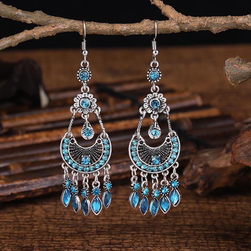 Vintage Delicate Flower Boho Drop Dangle Earrings For Women Retro Bohemian Rhinestone Crystal Wedding Earrings Pendientes Mujer синий
Vintage Delicate Flower Boho Drop Dangle Earrings For Women Retro Bohemian Rhinestone Crystal Wedding Earrings Pendientes Mujer синий