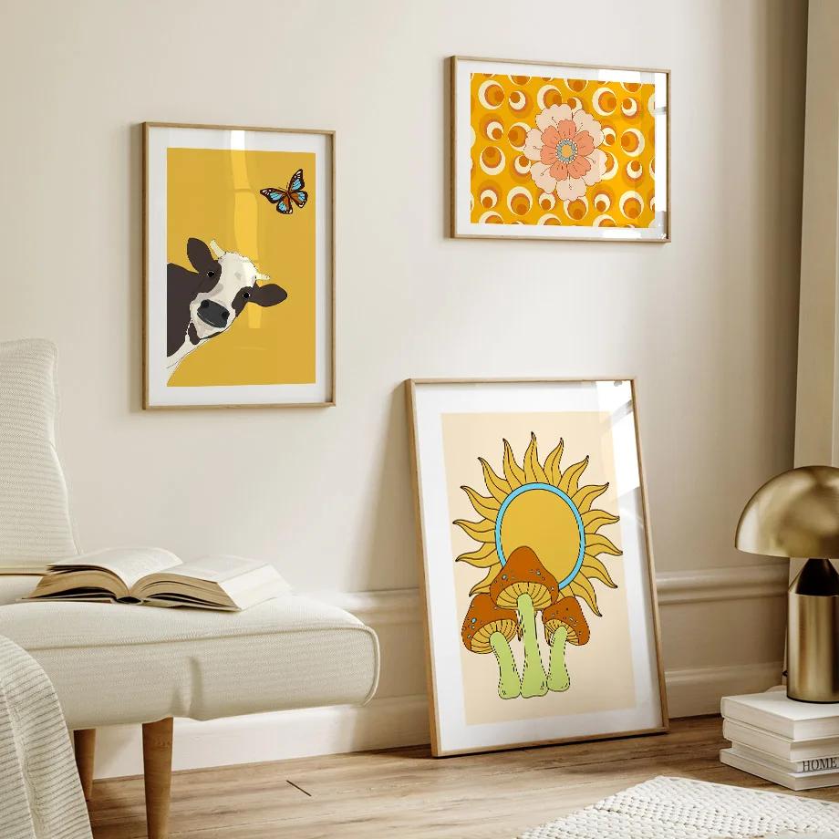 Retro Royal Goose Cow Butterfly Candy Disco Psychedelic Flower Yellow Wall Art Posters Prints Canvas Pictures Living Room Decor 21cm×30cm NoFrame
Retro Royal Goose Cow Butterfly Candy Disco Psychedelic Flower Yellow Wall Art Posters Prints Canvas Pictures Living Room Decor 21cm×30cm NoFrame