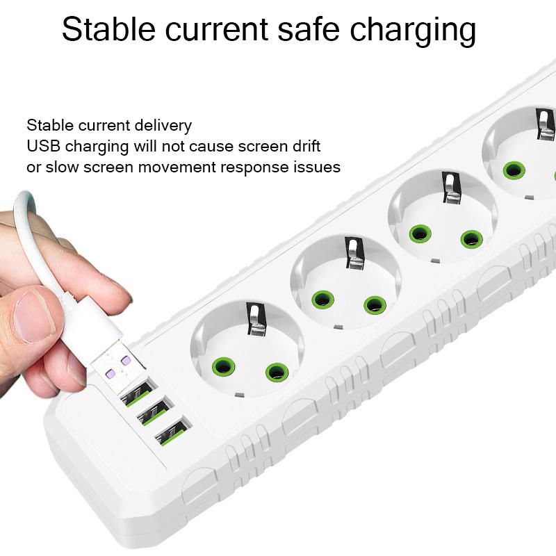 EU Plug AC Outlets Multitap Power Strip 2m Extension Cord Socket Electrical With USB Ports Fast Charging Network Filter Adapter EU Plug
EU Plug AC Outlets Multitap Power Strip 2m Extension Cord Socket Electrical With USB Ports Fast Charging Network Filter Adapter EU Plug