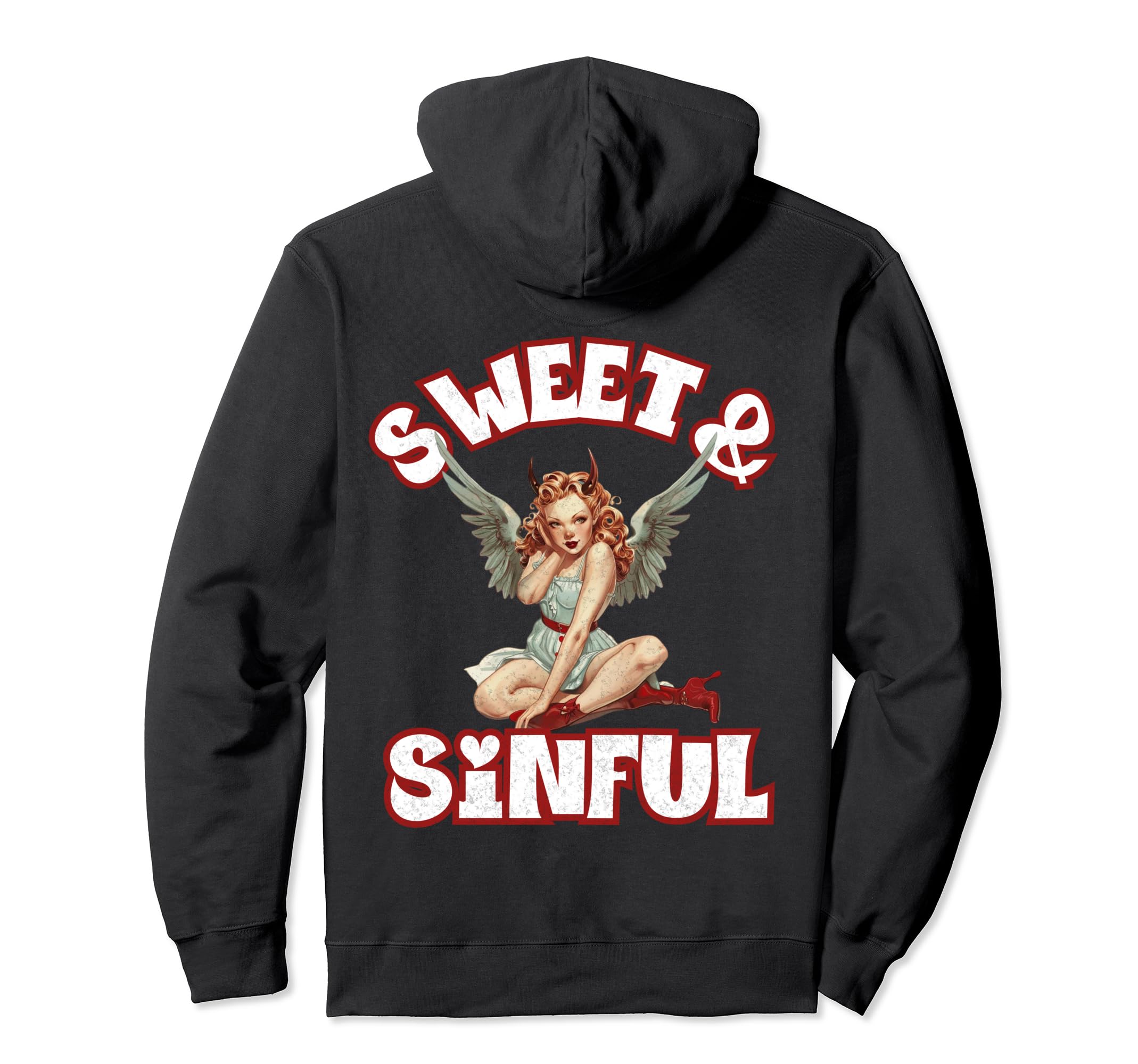 Sweet & Sinful Pinup Rockabilly Vixen Graphic Hoodie
Sweet & Sinful Pinup Rockabilly Vixen Graphic Hoodie