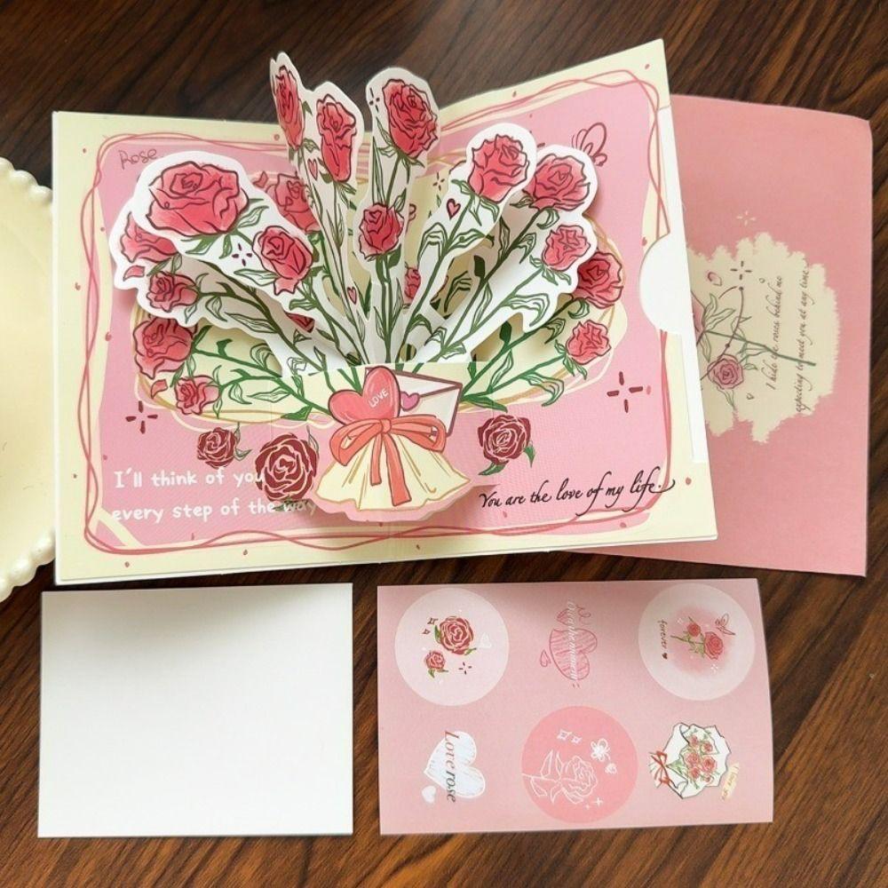 3D Valentine s Day Card Rose Blessing Card Creative Thank You Cards Wife Girlfriend Gift червоний
3D Valentine s Day Card Rose Blessing Card Creative Thank You Cards Wife Girlfriend Gift червоний