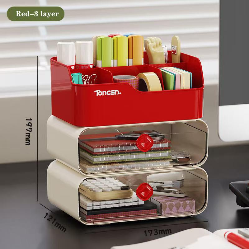 3 Layers Desk Organizer With Drawers Multifunctional Office Accessories Storage Box Stationery Desktop School Supplies червоний
3 Layers Desk Organizer With Drawers Multifunctional Office Accessories Storage Box Stationery Desktop School Supplies червоний
